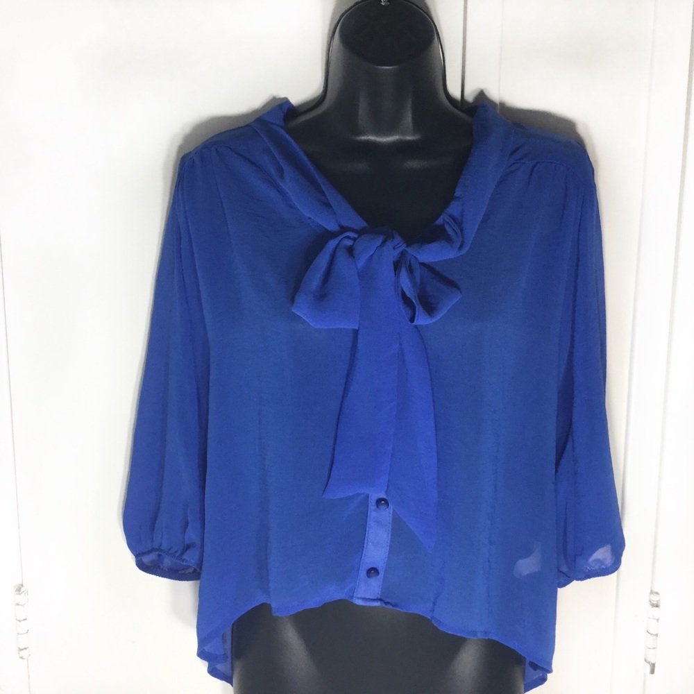 Twik Blue Front Buttoned Blouse Top size Large